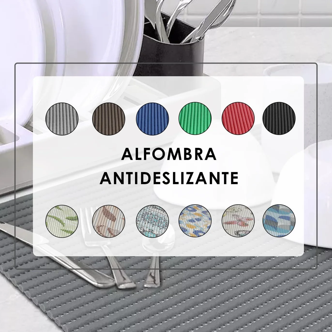 MERCURY TEXTIL Alfombrilla Antideslizante Goma Eva 200x65cm Gris Impermeable Protección Cajones Estantes