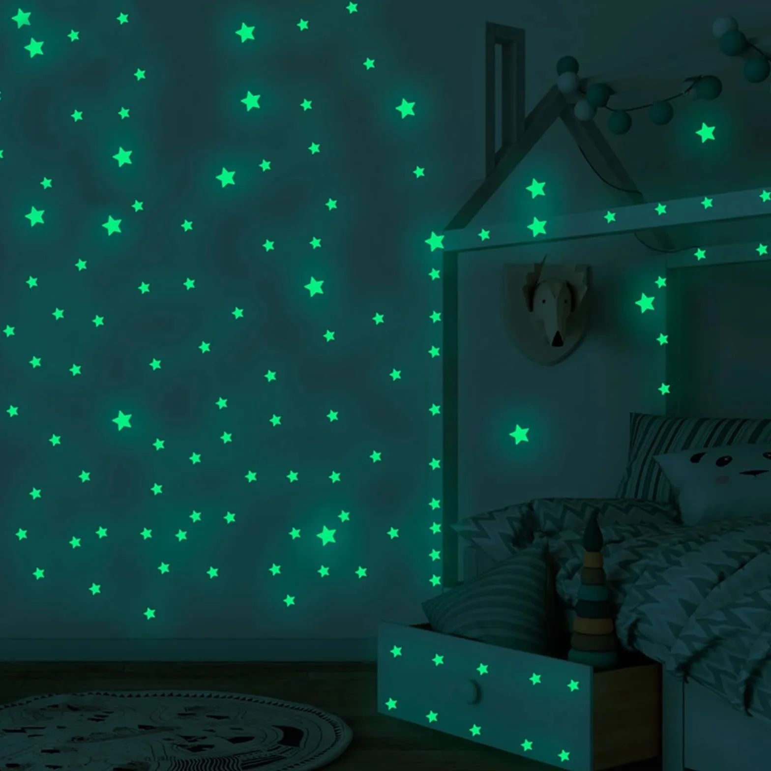 Pegatinas Fluorescentes Estrellas Luminosas para Niños Decoración Dormitorio Infantil