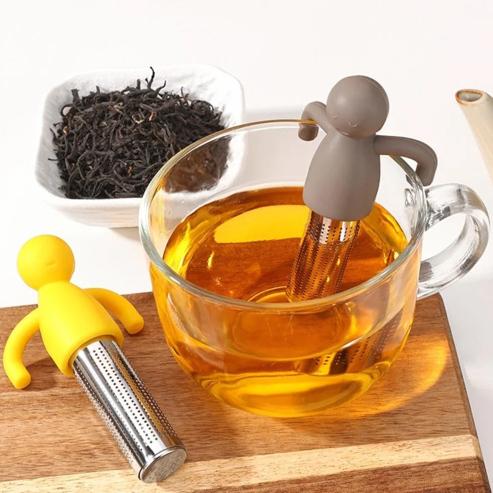 Bola infusora de té, colador de hojas sueltas de malla extrafina con mango de silicona, diseño plegable a prueba de fugas para tazas y teteras, ideal para los amantes del té
