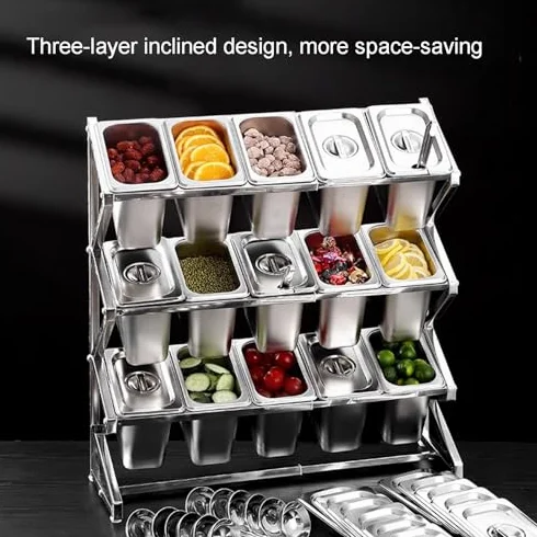 Estante de almacenamiento de cocina expandible con estante, organizador versátil para condimentos, especias y dispensación de alimentos, ideal para bufés de cocina y espacios limitados