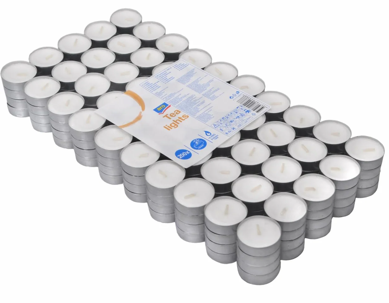 Aro Velas de Té 200 uds 4h Ø 3.75 cm Exterior Interior Decoración