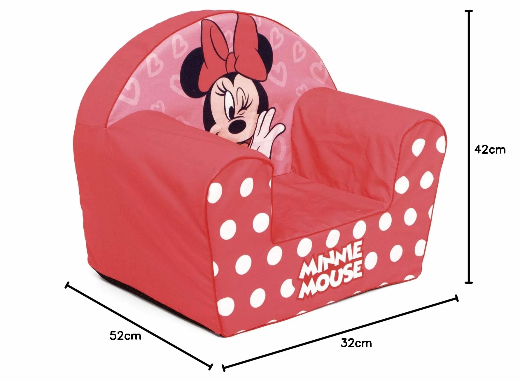ARDITEX WD13025 Sofá Desenfundable de Espuma 42x52x32cm de Disney-Minnie