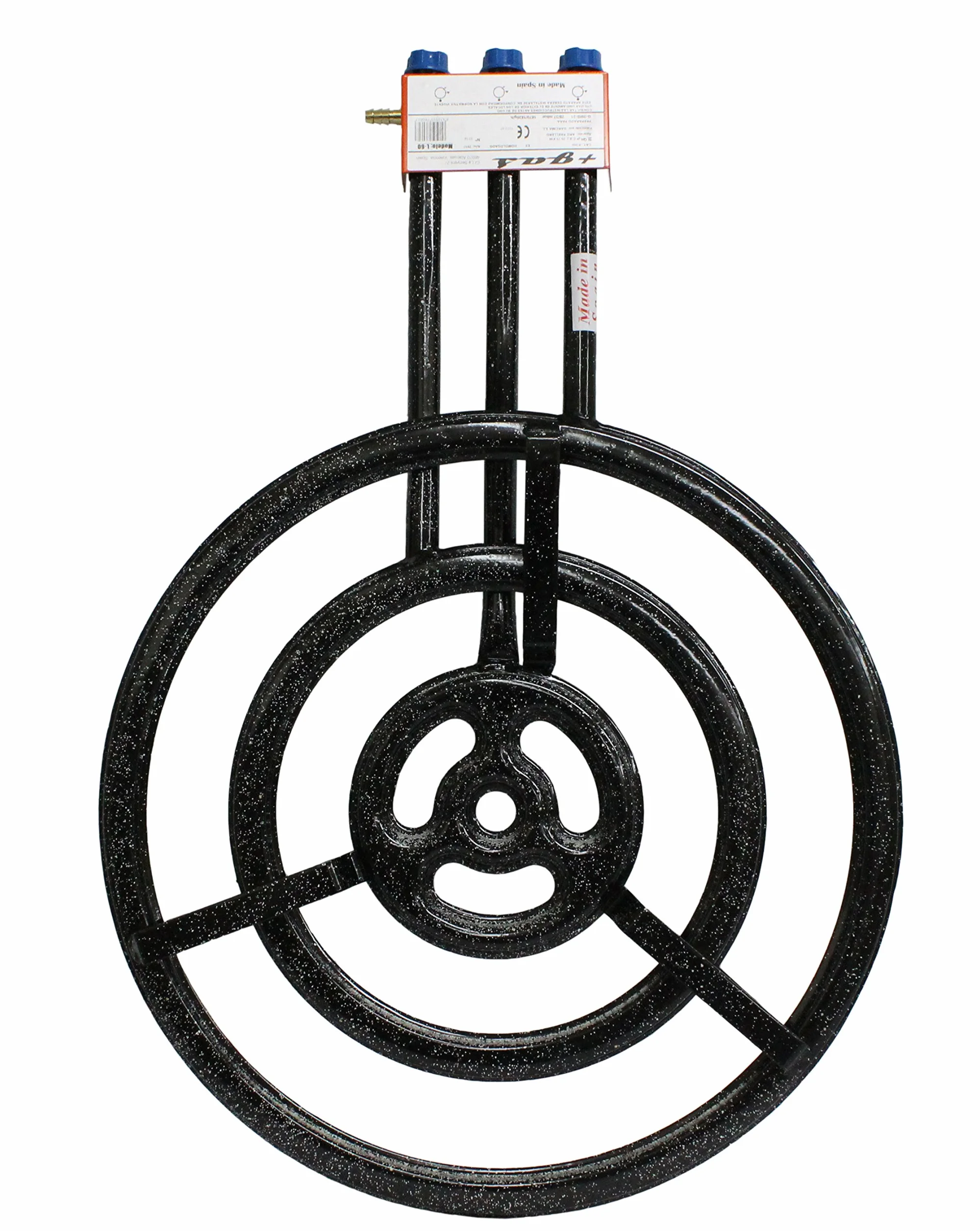 Garcima 76070 - Hornillo paellero Gas Plano l-70 3 Fuegos, 71 x 99 x 13,6 cm, Color Negro