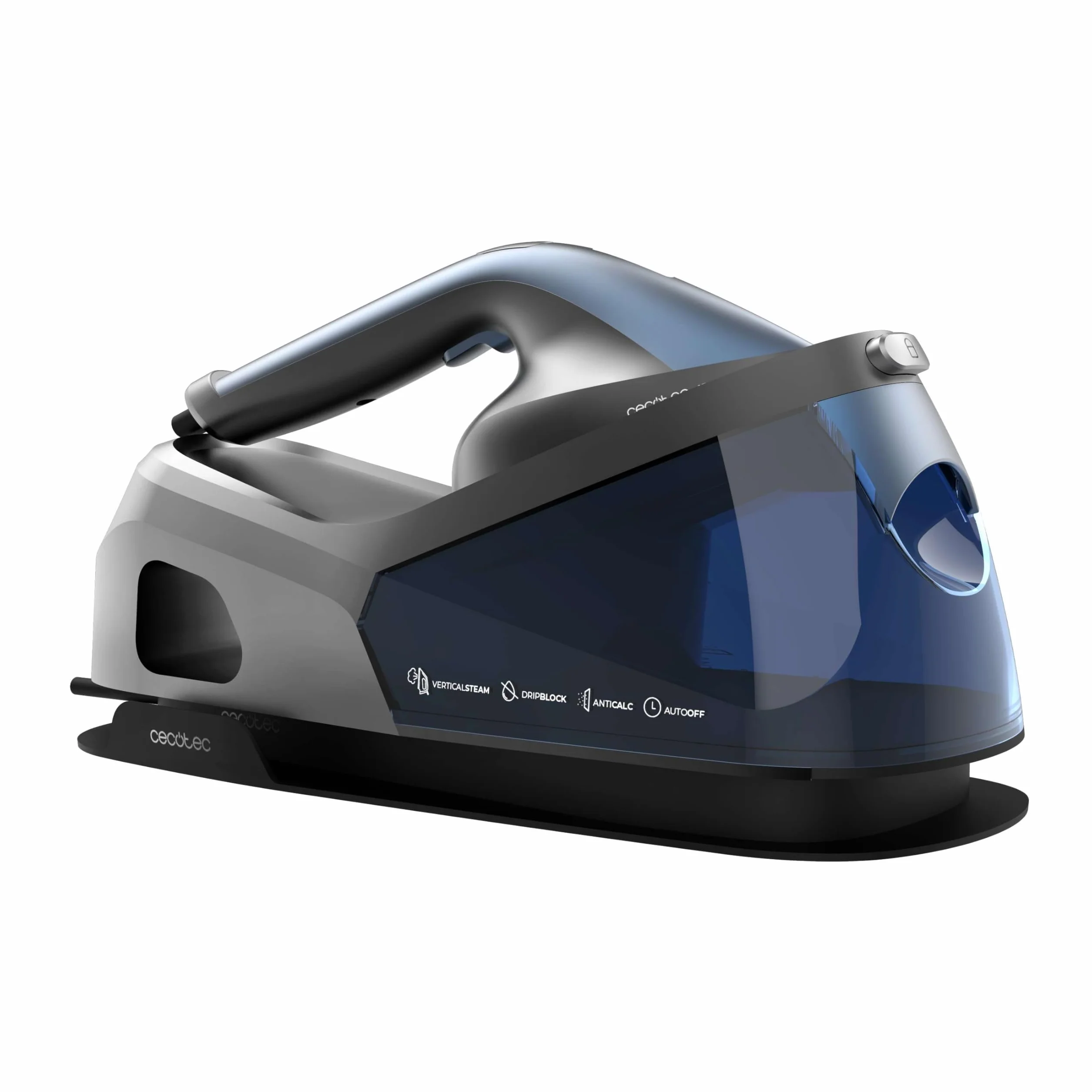 Cecotec Centro de Planchado Vertical IronHero V-2400 Station. 2400W, Suela Cerámica Turbo Slide, Depósito 1,2L, 3 Modos, Flujo de vapor 180 g/min, Golpe de Vapor 370 g/min, Pantalla LED, Antical