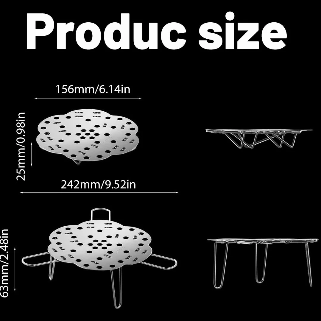 Rejilla Vapor de Acero Inoxidable Soporte Cocina Parrilla Vapor