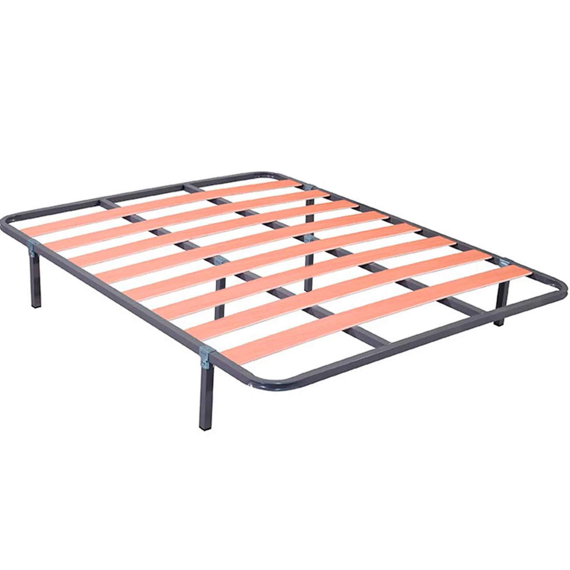 Homey - Cama Completa con Colchón Sleep Pro Reversible + Somier de Láminas Basic con 6 Patas Abrazadera, 150 x 190