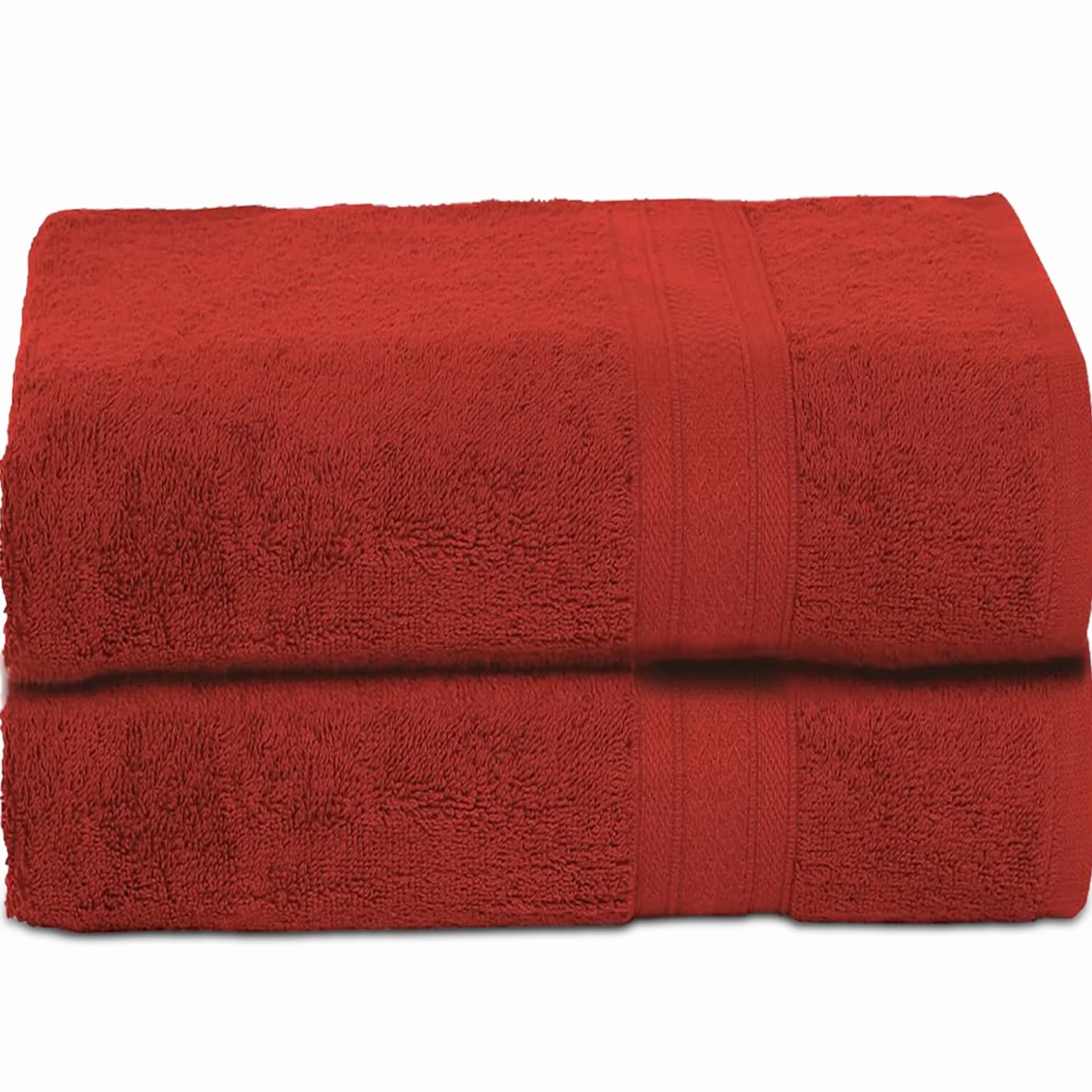 Juego de toallas altamente absorbentes de 500 g/m², 100% algodón, suave y afelpado, uso en todas las estaciones, grande, uso diario, duraderas (2 toallas de baño, óxido)