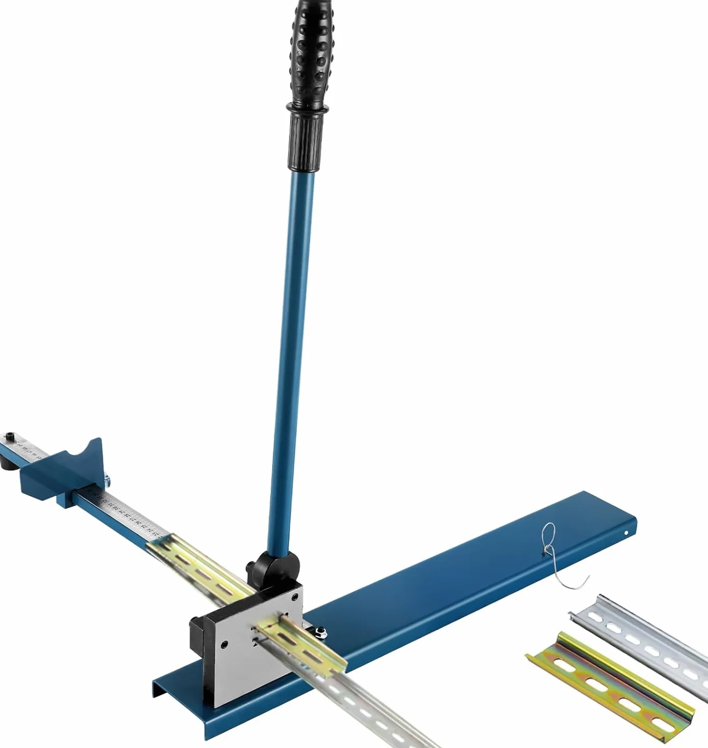 MXBAOHENG Cortador de carril DIN con 35 * 7.5 mm doble orificio y regla para cortar rieles de acero/aluminio (azul)