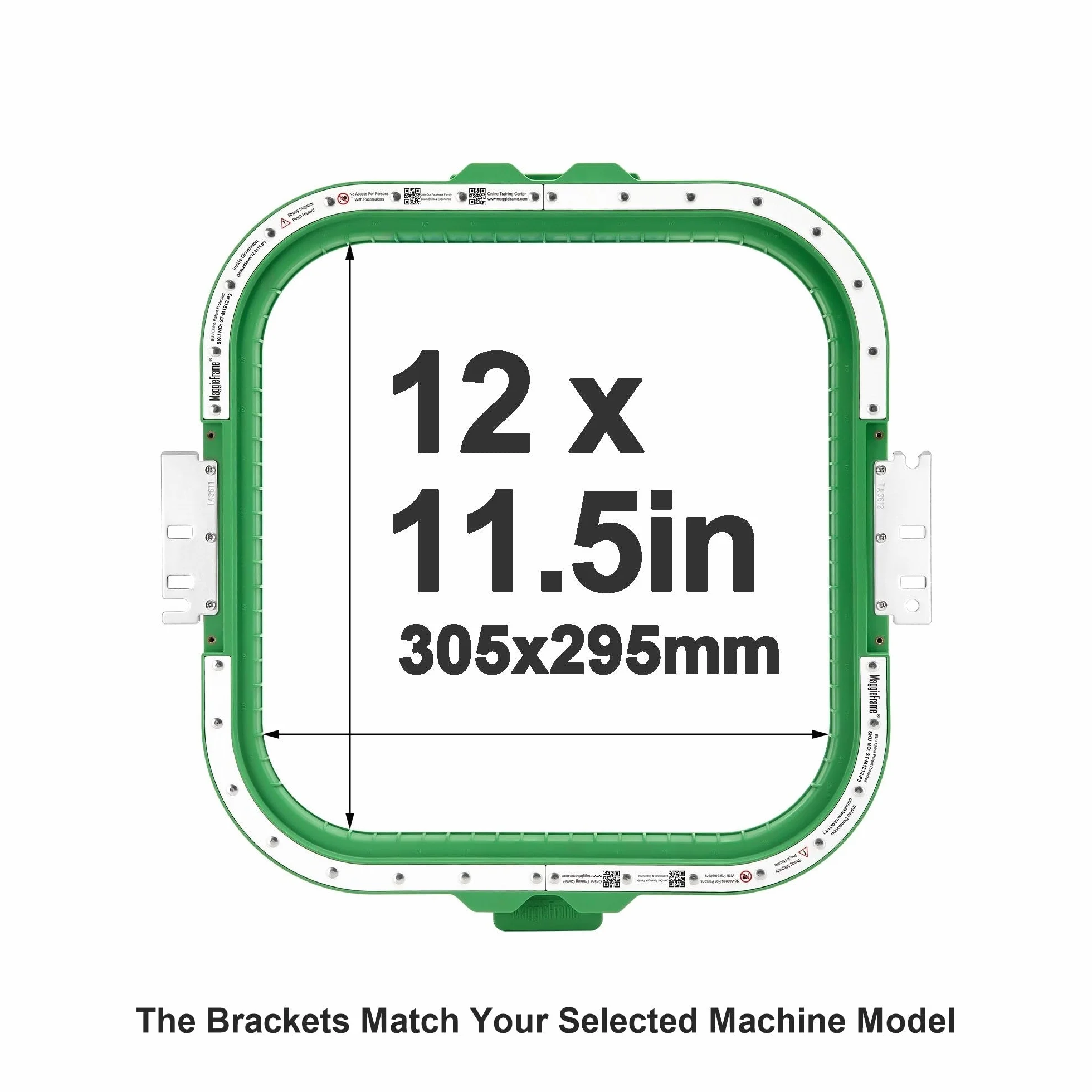 MaggieFrame Bastidor de bordado magnético 305x295mm para ZSK | Compatible con ZSK SPRINT 6, SPRINT 6XL, SPRINT 7, SPRINT 7XL, SPRINT 8, RACER 1W, RACER 2W, RACER 4W; 12x11.5inch