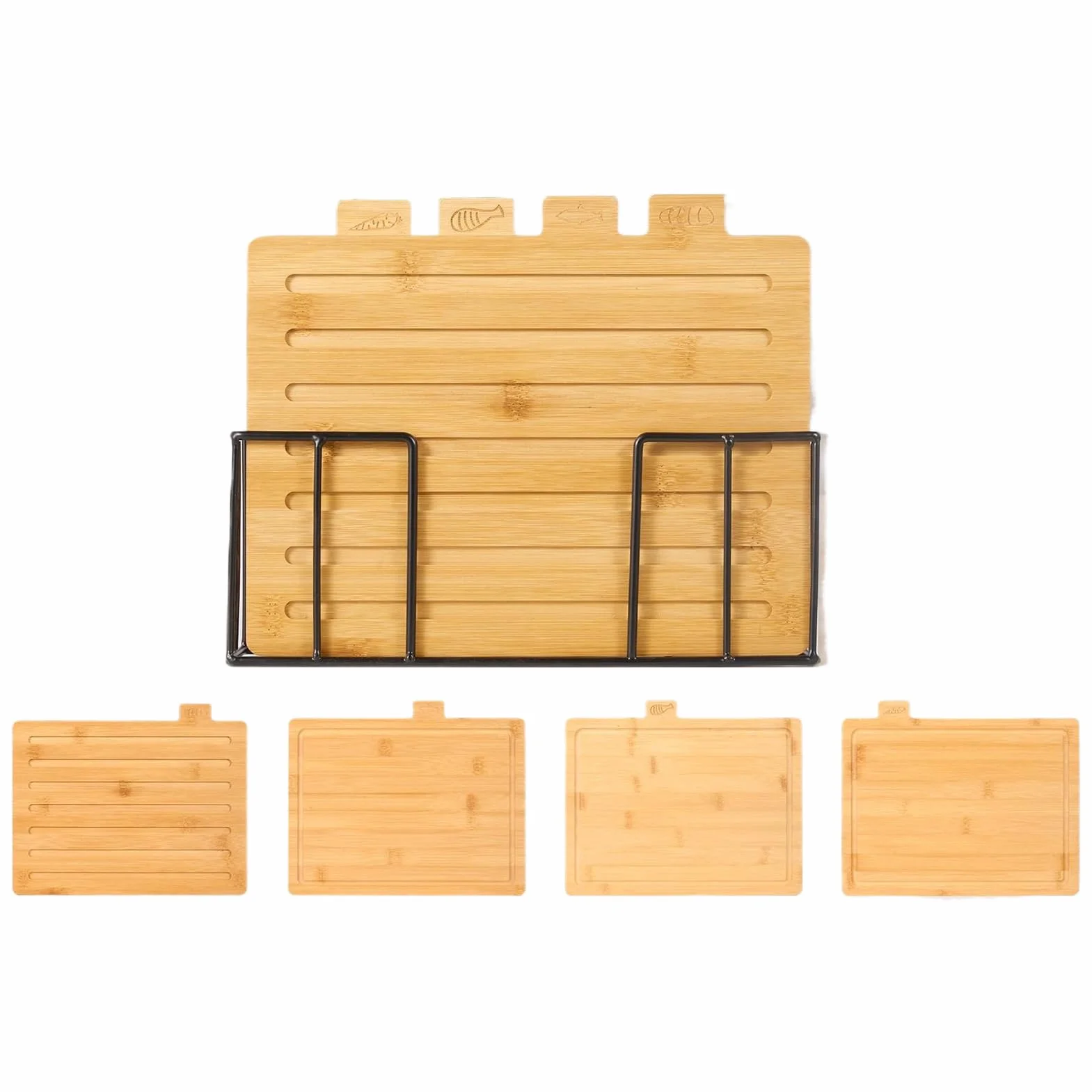 Tabla de Cortar de Cocina Utensilios de Madera para Preparar Comidas con | Juego de Tablas de Madera para Picar Comida Para Familia Hogar Restaurante Café Apartamento Cocina