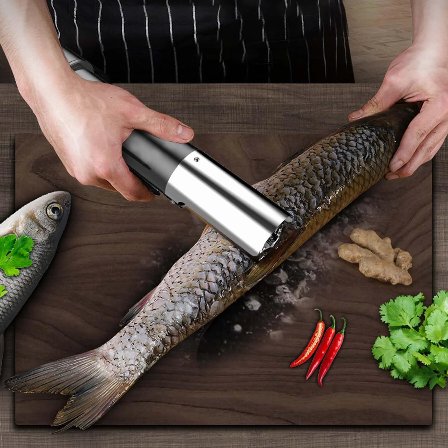 Desincrustador de Pescado eléctrico, 125W Removedor de Escamas de Pescado Batería Limpiador de Escamas de Pescado 7500r/min Descalcificador para Pescado Coche Recargable Removedor