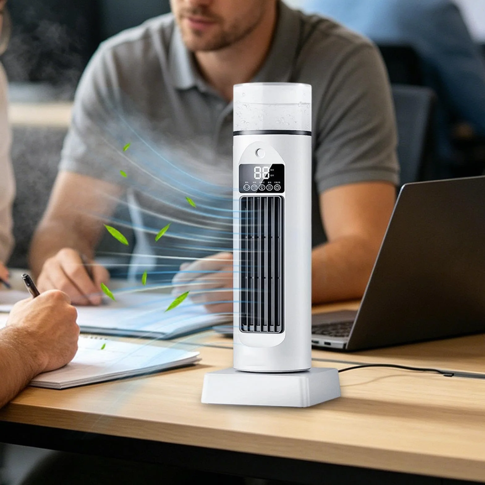 Ventilador Torre Herramienta Sin Aspas 6 Velocidades, Tanque De Agua | Ventilador Oscilante 110 Grados Que Expulsa Aire Frío Para Escritorio Interior Mujeres Y Hombres Hogar Oficina Cocina