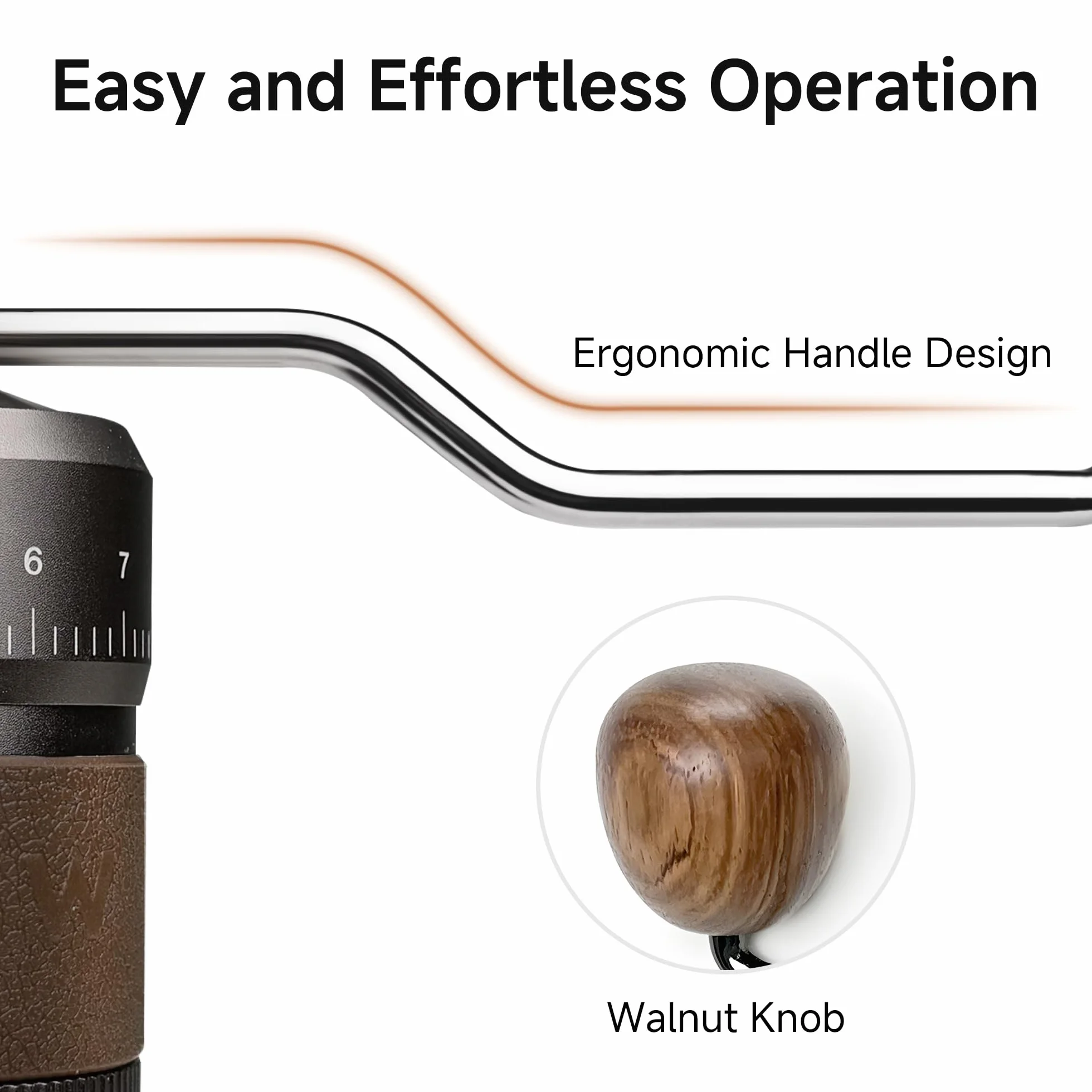 HiBREW G4B - Molinillo de café manual con esfera externa ajustable, molino cónico de aluminio, ajustes numéricos y funda de viaje, molienda gruesa a fina para espresso vertido sobre ollas Moka