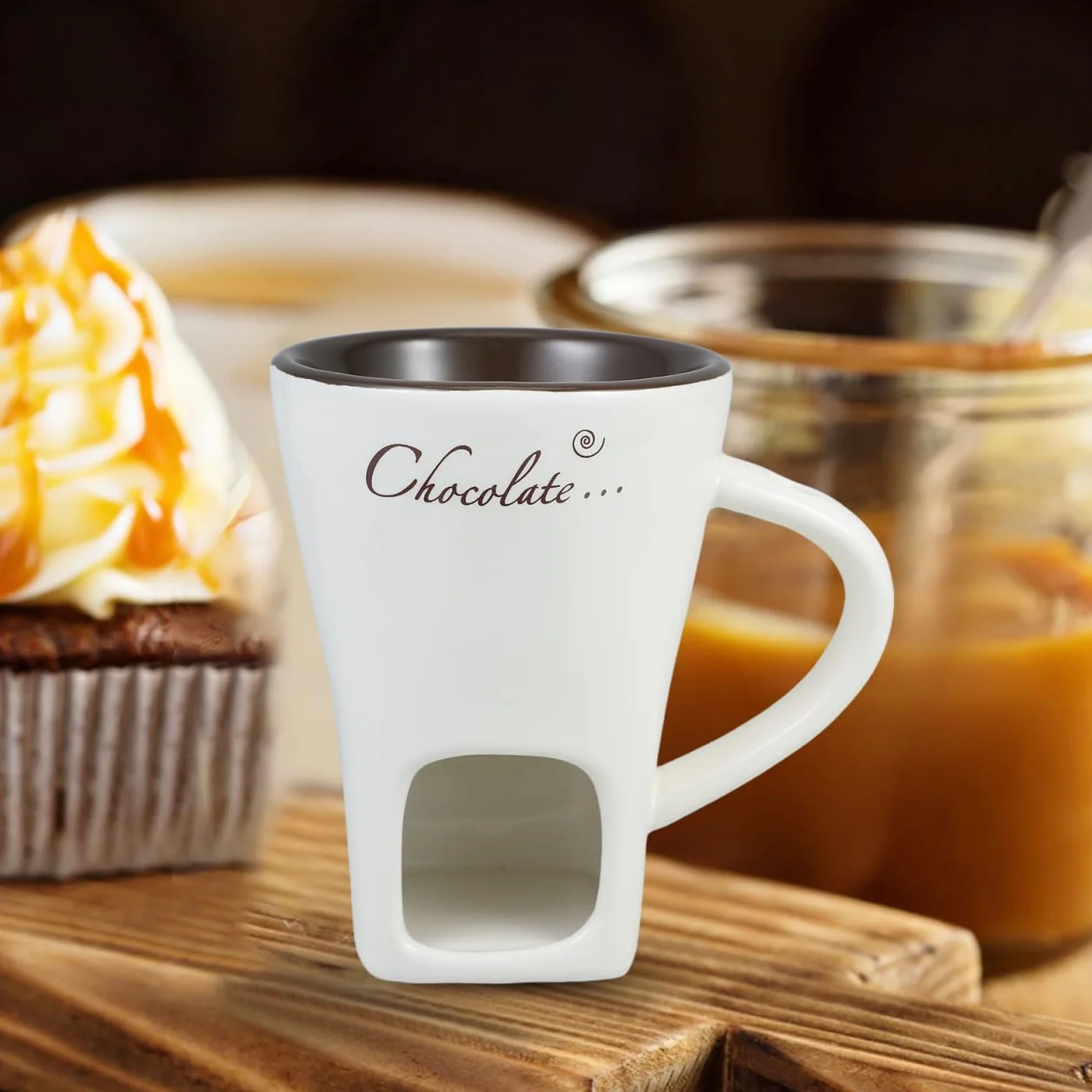 Garneck 2 Juegos Olla multifunción Chocolate Fondue Mini Olla cerámica Calentador Queso