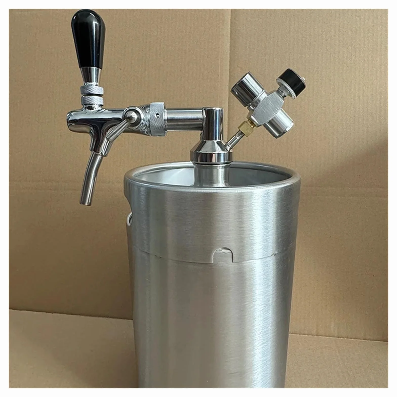 Kit de mini barril para elaboración casera de cerveza (barril de cerveza de 5 l, grifo ajustable, cargador de CO2 de 60 psi y lanza para barril de cerveza), desodorante para cerveza, accesorios par