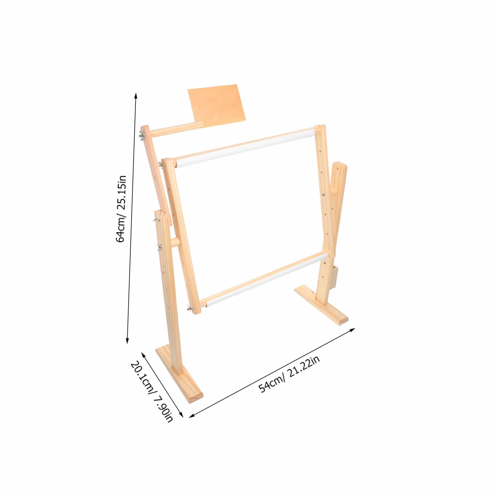 Bastidor de Bordado de Madera Ajustable y Giratorio 360° | 1 Juego, Tono Beige, Diseño de Altura Regulable, para Aro de Punto de Cruz en Estudios y Talleres