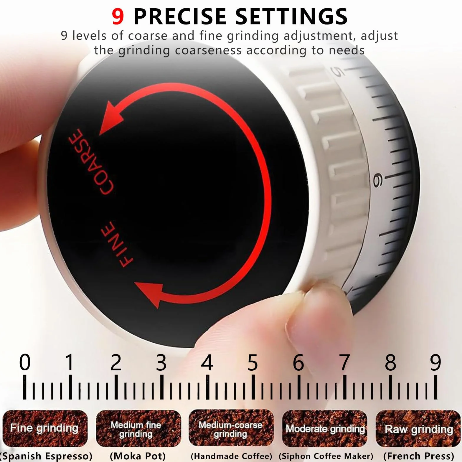 Molino De Café De Muelas Planas De 64 Mm, Dos Modos De DosificacióN, Capacidad De 453 G, Pantalla Digital Black