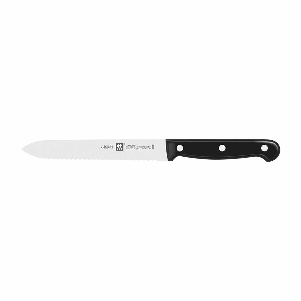 ZWILLING Twin Chef bloque de cuchillos, 8 piezas, bloque de bambú, acero especial inoxidable, negro, Made in Germany