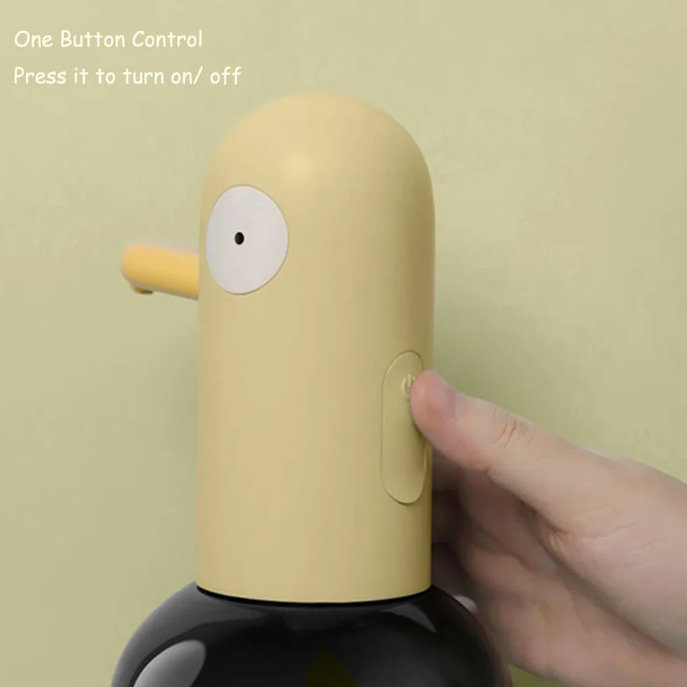 Dispensador automático de jabón para niños, dispensador de jabón de manos espumoso sin contacto, impermeable, recargable por USB, dispensador de champú/jabón manos libres para baño, encimera de