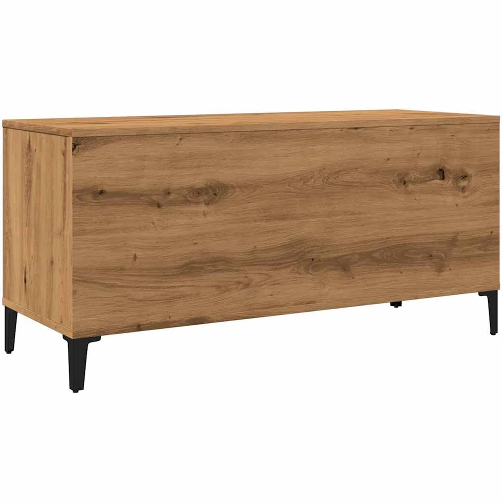 vidaXL Mueble para Discos Madera ingeniería Roble Artisan 100x38x48 cm, Armario de almacenaje de Discos, Mueble para Discos de Vinilo, aparador