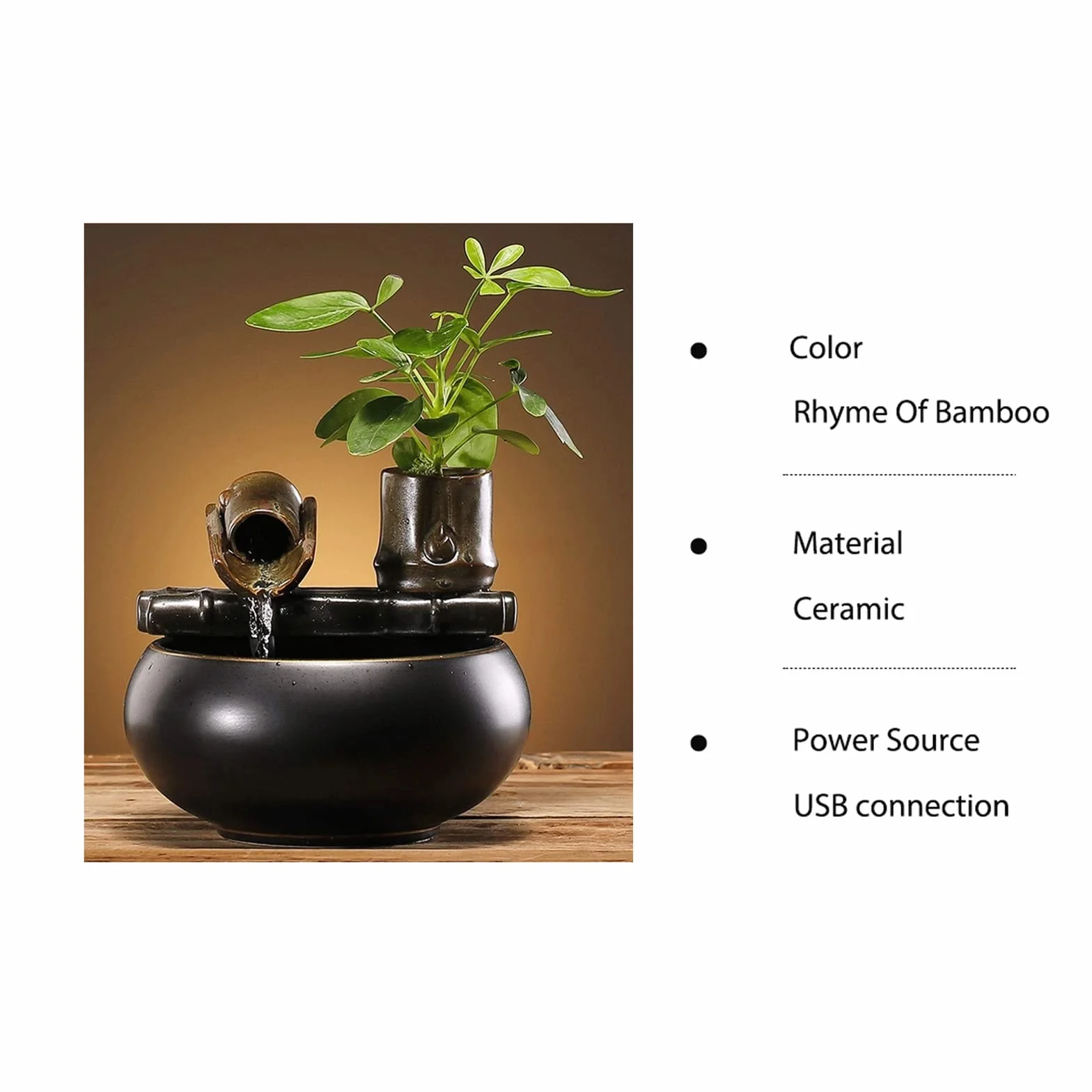 Fuente de Interior Pequeñas Fuentes de Mesa Feng Shui Fuente de Agua Zen Relajación Tabletop Fountain Decor Ornaments para Interiores o Exteriores Fuentes de Agua Decorativas