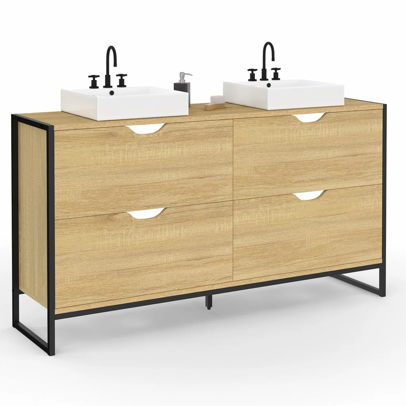 Lavabo doble Detroit 4 cajones baño industrial IDMarket
