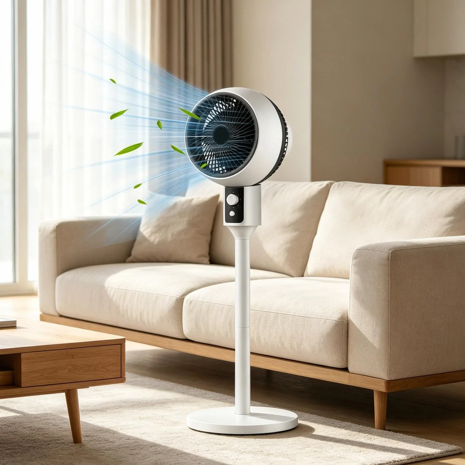 Ventilador De Habitación 3 velocidades con flujo de aire silencioso y torre | Ventilador oscilante para Garaje, Oficina, Patio, Tienda, Residencia, Baño, Dormitorio, Habitación y Hogar