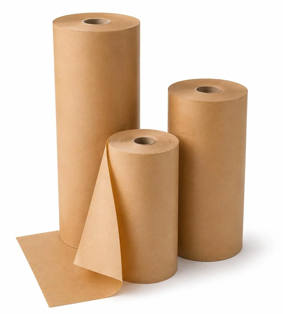 Bobina de Papel Kraft Marrón | Rollo de 110 cm de Ancho x 350 M.L. de Longitud | Gramaje de 80g/m² | Material Reciclable y Biodegradable | Ideal para Embalar, Empaquetar y Manualidades
