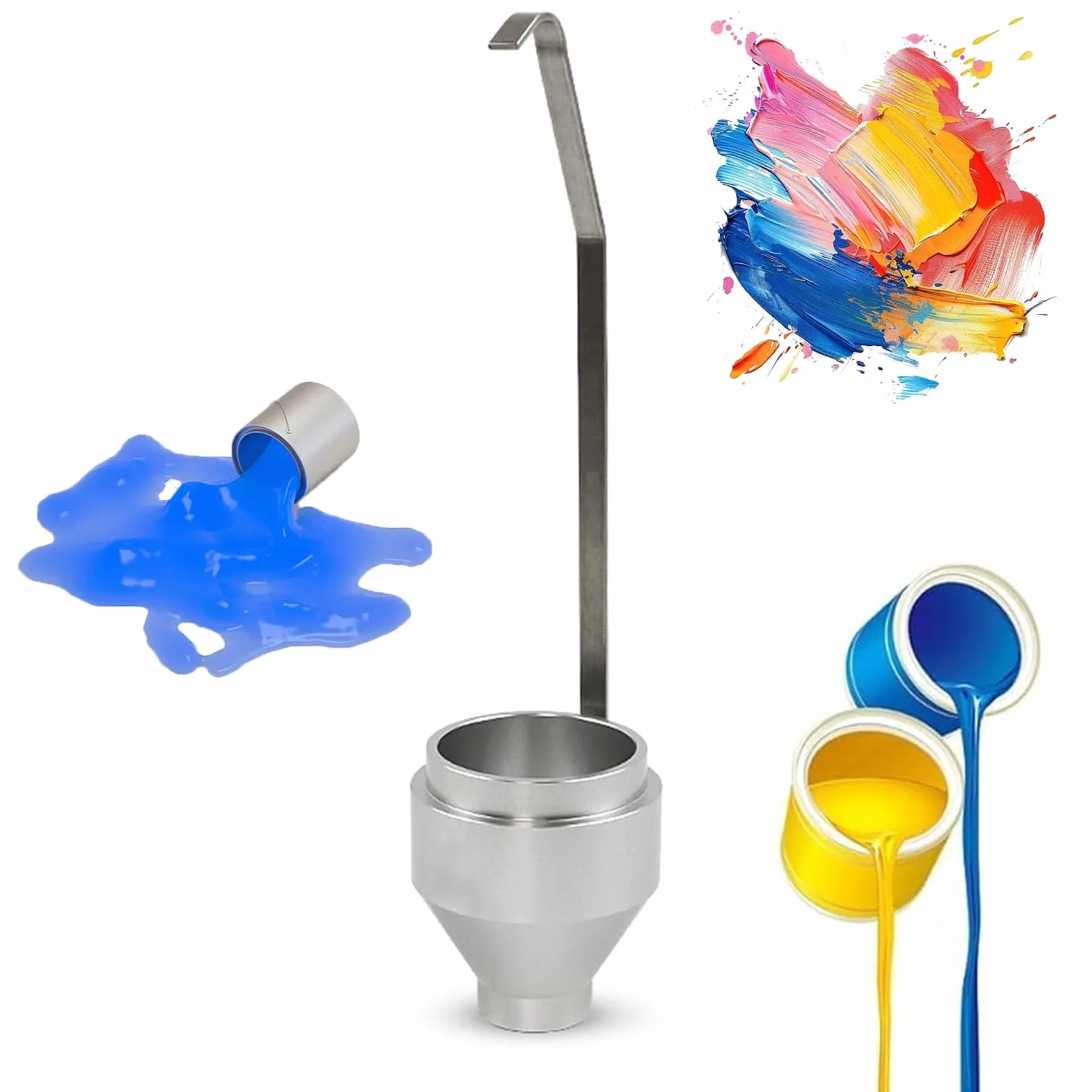 Vaso portátil de viscosidad, probador de pintura de inmersión para medir la viscosidad de pinturas, recubrimientos, tintas, aceites, tintes, salsas y miel, capacidad de 100 ± 1 ml