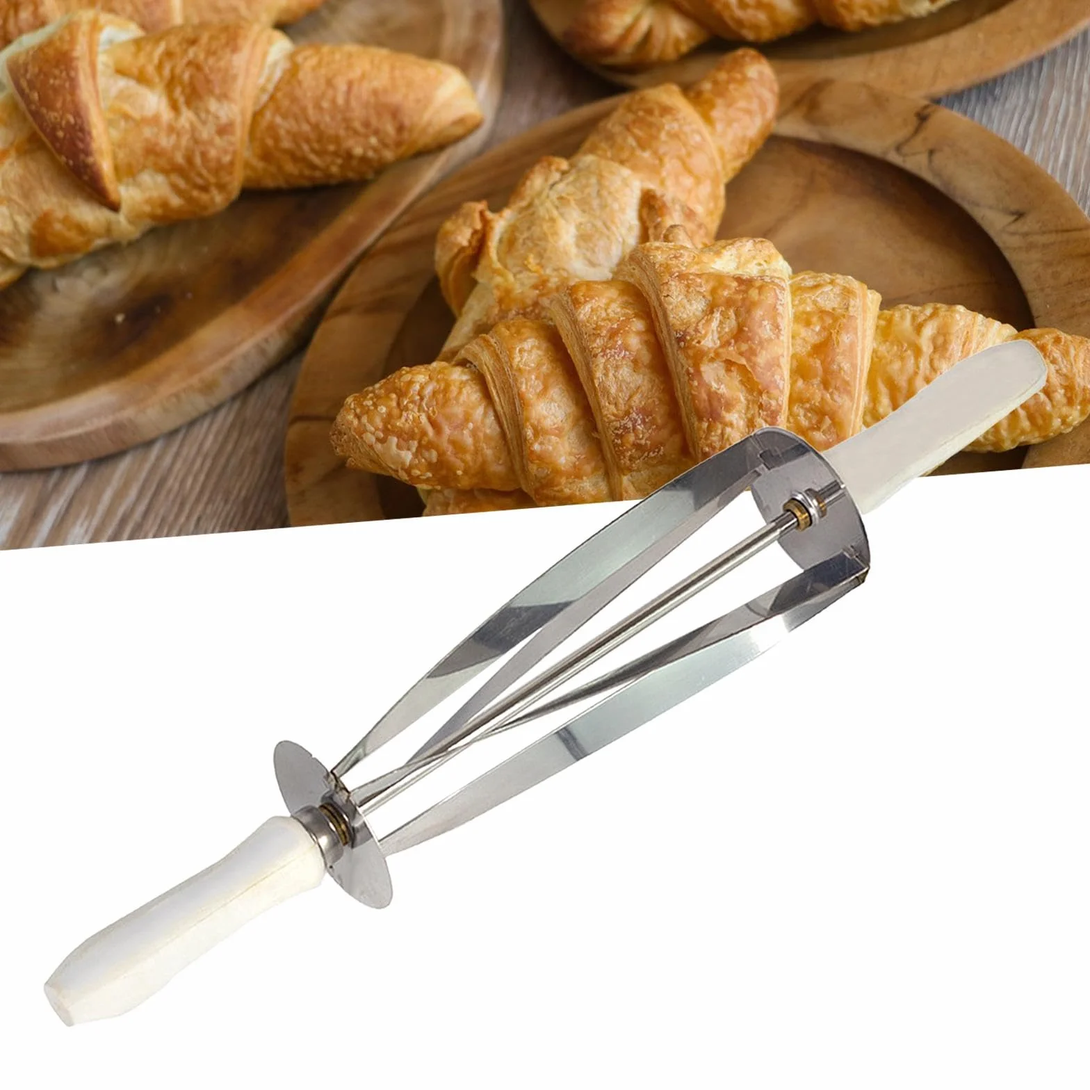 Rodillo de Pan de Rodillo de Pastelería Utensilio Multifuncional Acero Inoxidable y PP Limpieza Rápida Adecuado para, Grande