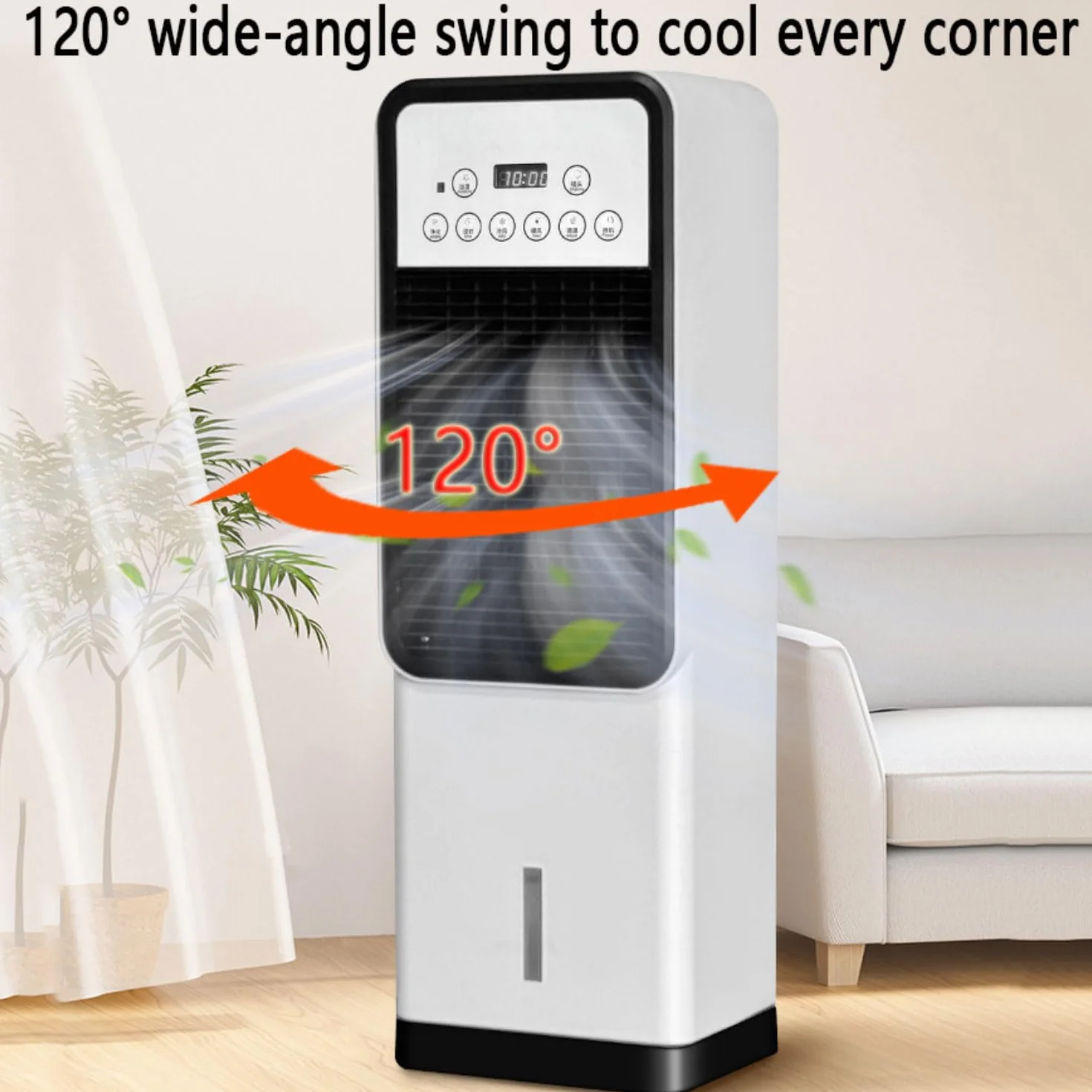 Aire Acondicionado Portátil Enfriador de Aire de 3L con Temporizador de 12H 3 Modos 35dB Control Remoto Climatizador Evaporativo Sin Tubo Exterior Ventilador de Enfriamiento para Habitación