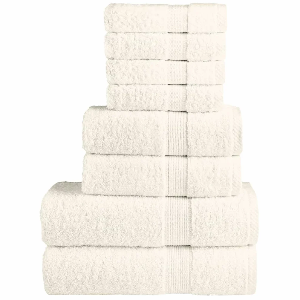 Solund - Juego de 8 toallas absorbentes de algodón de alta calidad, 600 g/m², con práctico gancho para colgar, para hotel y hogar