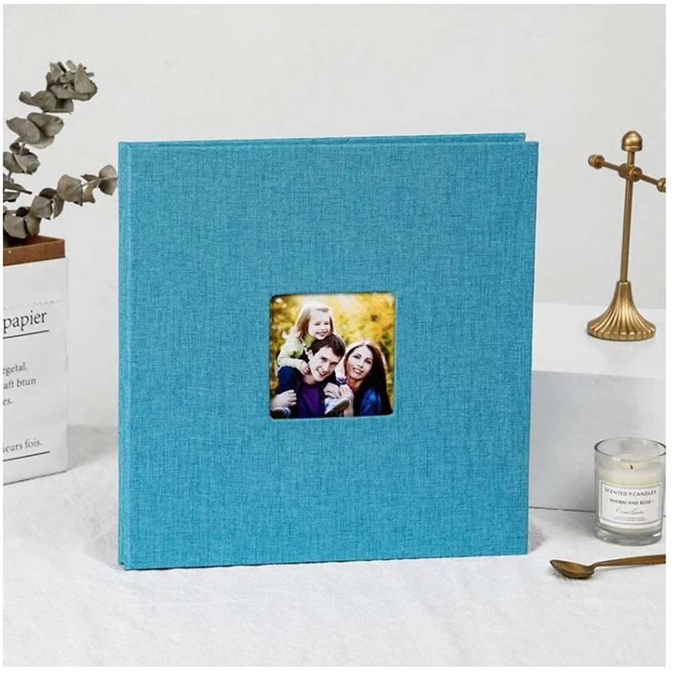 Autoadhesivo Cine Álbito Scrapbook Burlap Diy Álbum Moderno Estilo Cubierta de Lino Capacidad Manual Manual Creativo Álbum Niños Amantes de la Familia Álbum de Boda Memoria Presente Memorias Lib