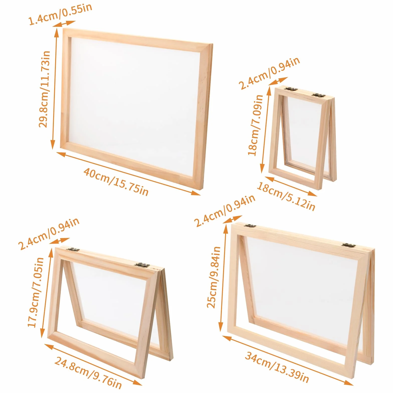 Molde de Fabricación de Papel de Madera B4,A4,A5,A6 Marco Rectángulo para Hacer Papel de Bricolaje