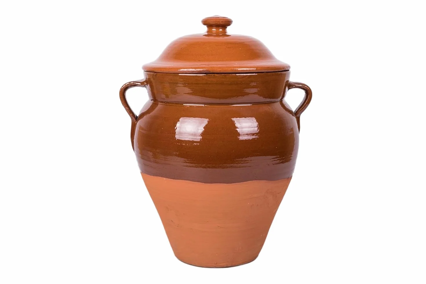 Tinaja de barro ecológica de 55 cm. con tapadera y capacidad para 18 litros aproximadamente.