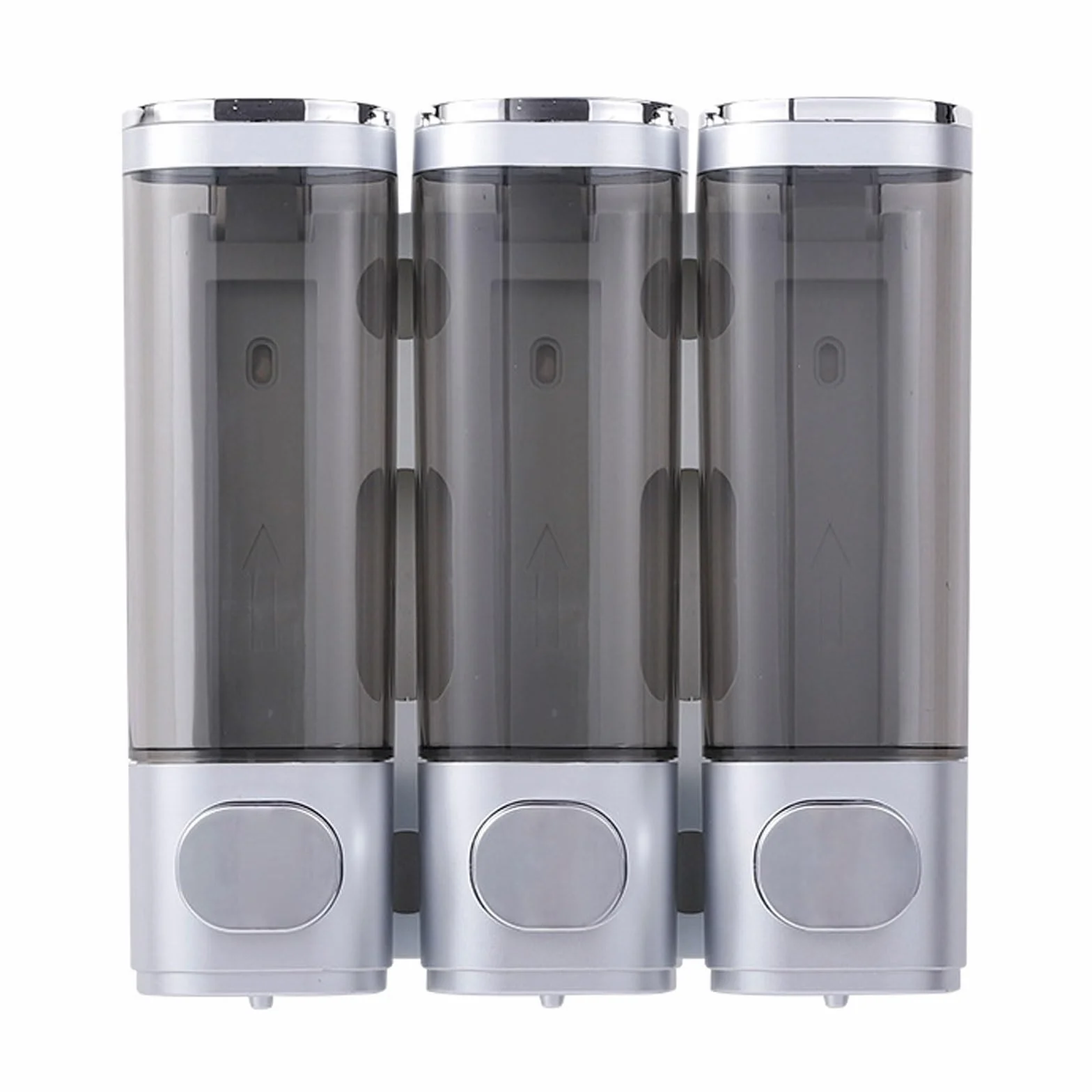 dispensador Dispensador de jabón de Pared Manual de Tipo pulsador. Dispensador de jabón de Manos Apto Compatible with hogares, hoteles y cocinas. automatico(Silver A,Triple)