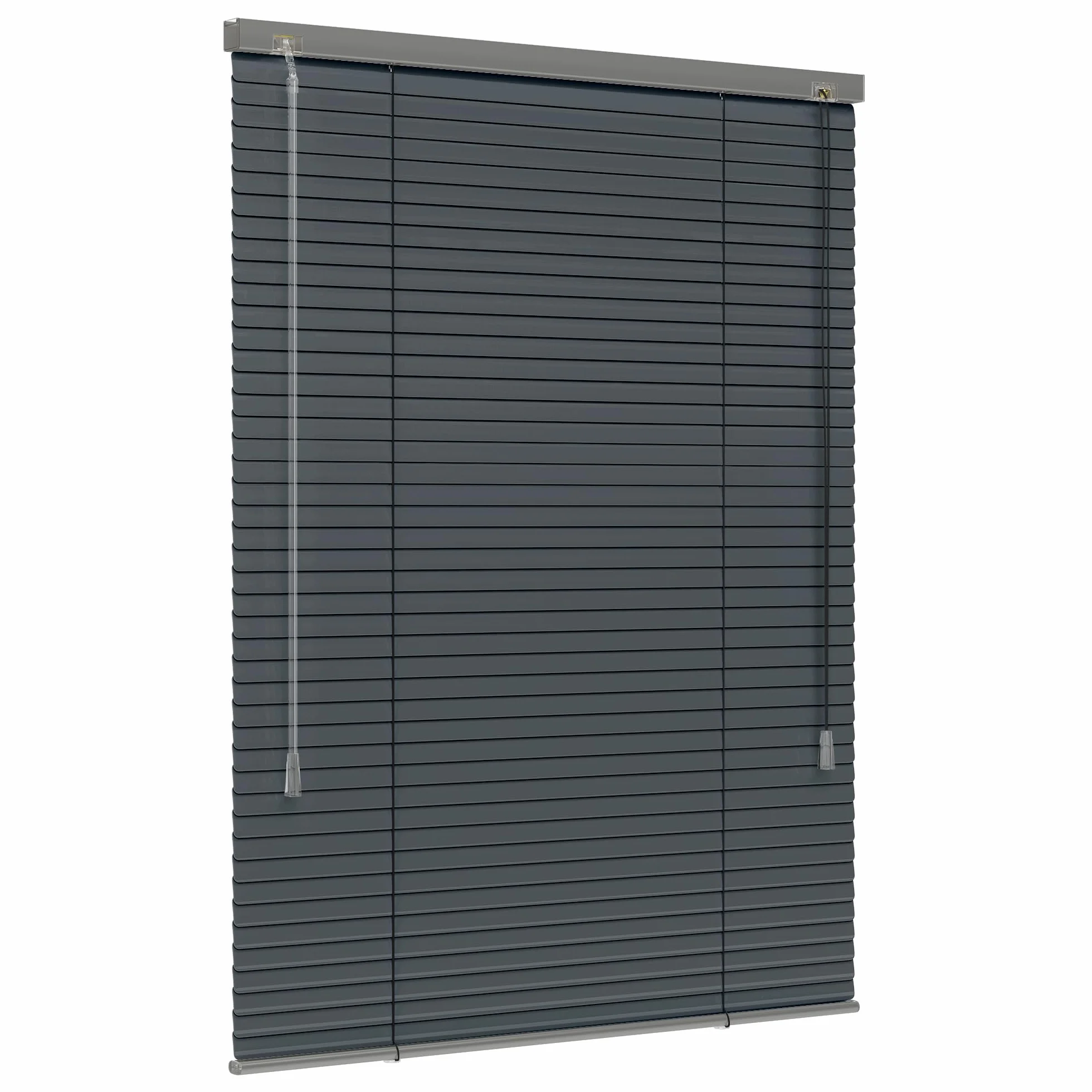 Jalousiescout Persiana Veneciana sin luz Persiana Veneciana de Aluminio, innovadora tecnología de oscurecimiento, protección de la intimidad, sin taladrar, 150 x 250 cm, Gris Oscuro Mate