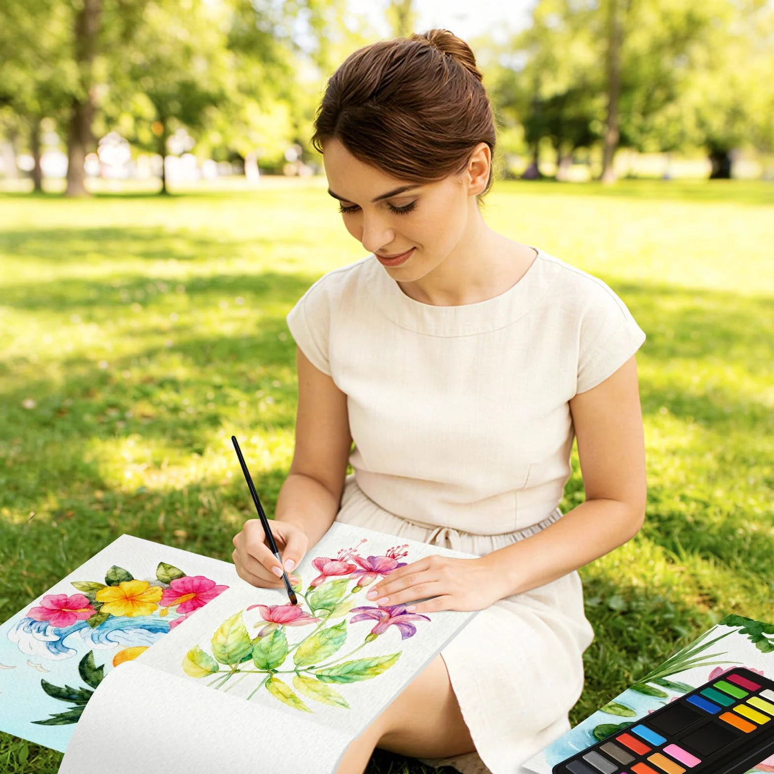 Elfew Libro de Acuarela 18 Colores, Juego de Pintura para Adultos y Principiantes