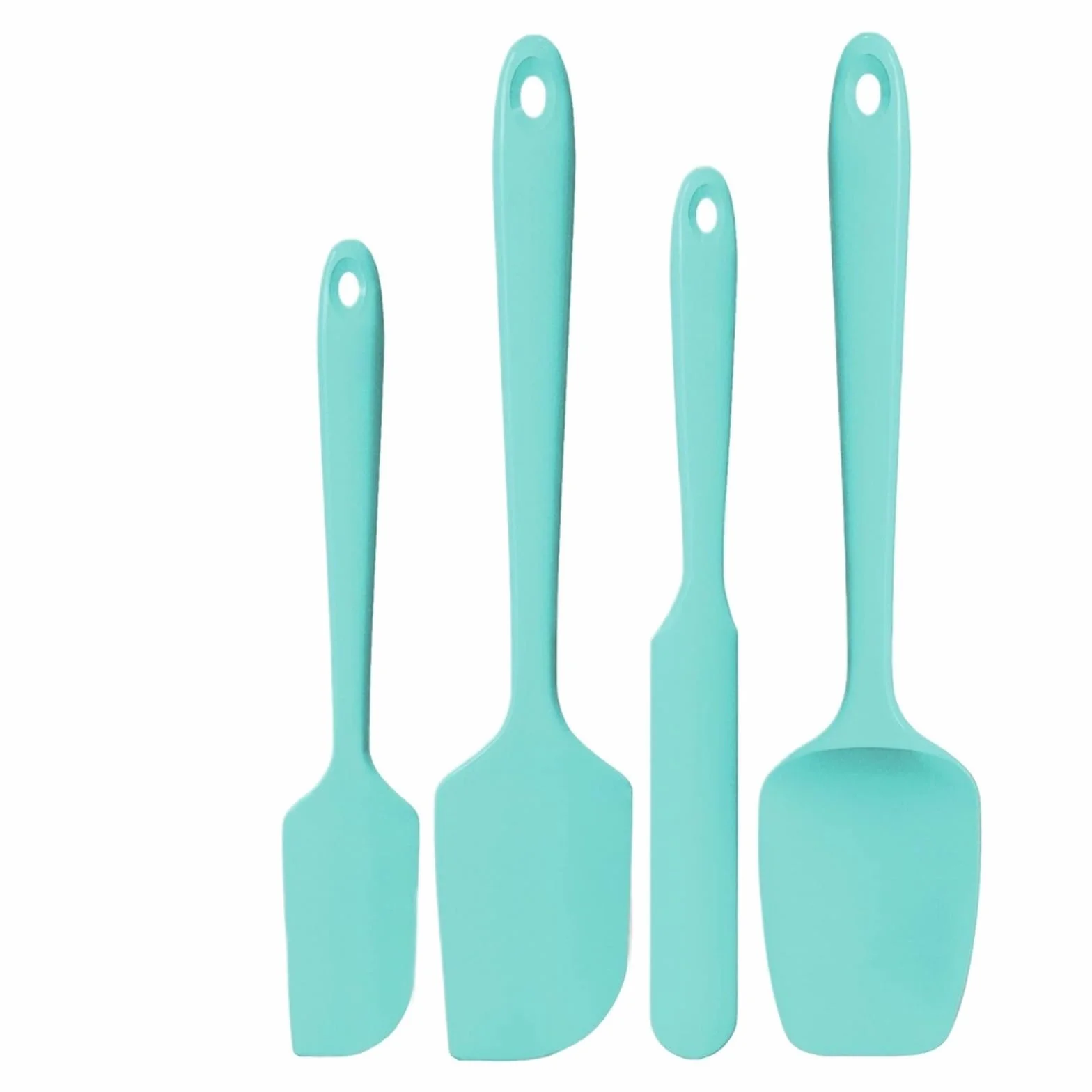 Juego de espátula silicona con mango antideslizante(Green)
