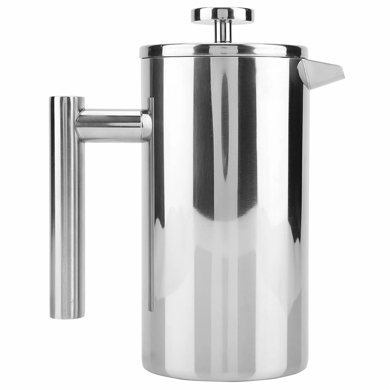 Tyenaza Máquina de Prensa Francesa, Olla de Prensa de café aislada de Acero Inoxidable con Filtro Prensa Francesa para el hogar y el café(800ML)