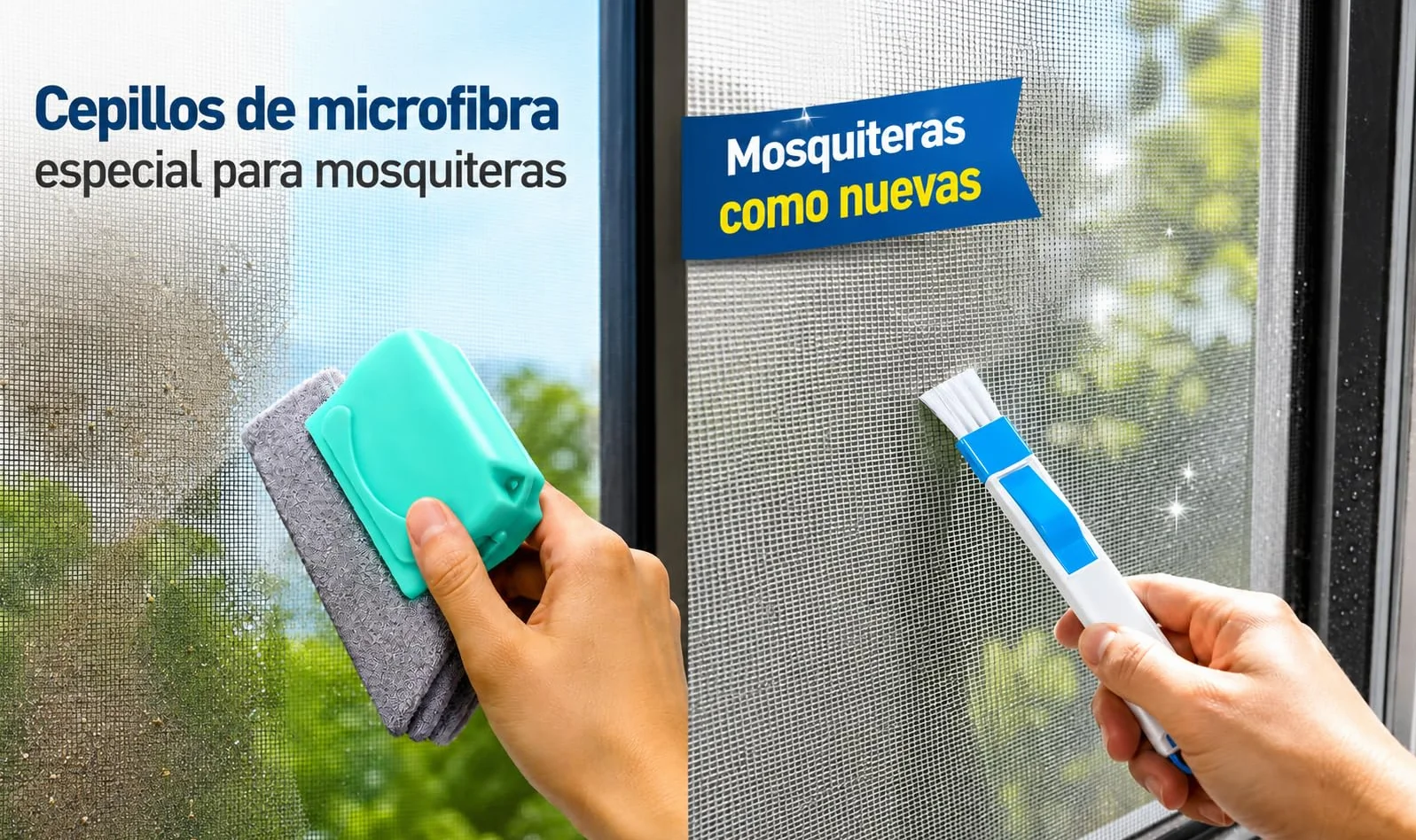 Cepillos Limpieza Hogar Multifunción Pack 10 - Limpiador Ventanas, Persianas, Mosquitera, Juntas