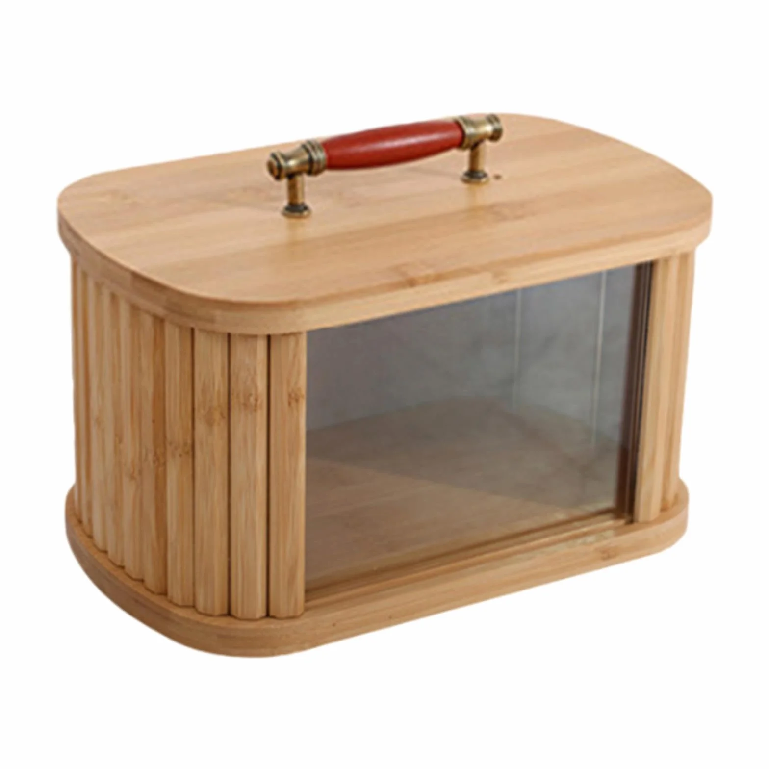Caja de Madera con Ventana Transparente, Contenedor de Almacenamiento, Caja de Regalo, Cesta de Almacenamiento, Ideal para La Cocina Y Ocasiones, Madera 29cm, Individual