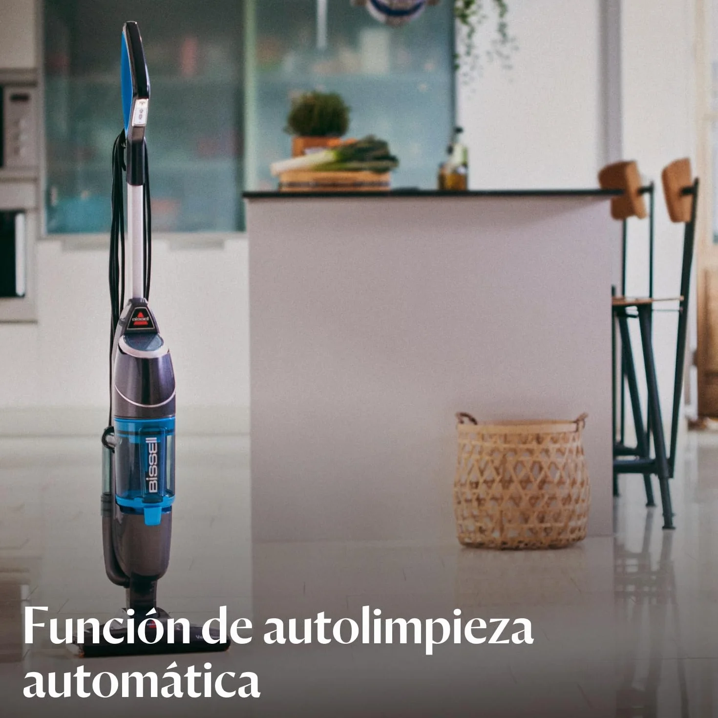 BISSELL Vac & Steam Titanium, Aspirador y Limpiador a Vapor 2 en 1, Para Suelos Duros, Baldosas, Suelos de Madera, Función de Control de Vapor, Libre de Suciedad y Gérmenes, 81 dB, 1977N