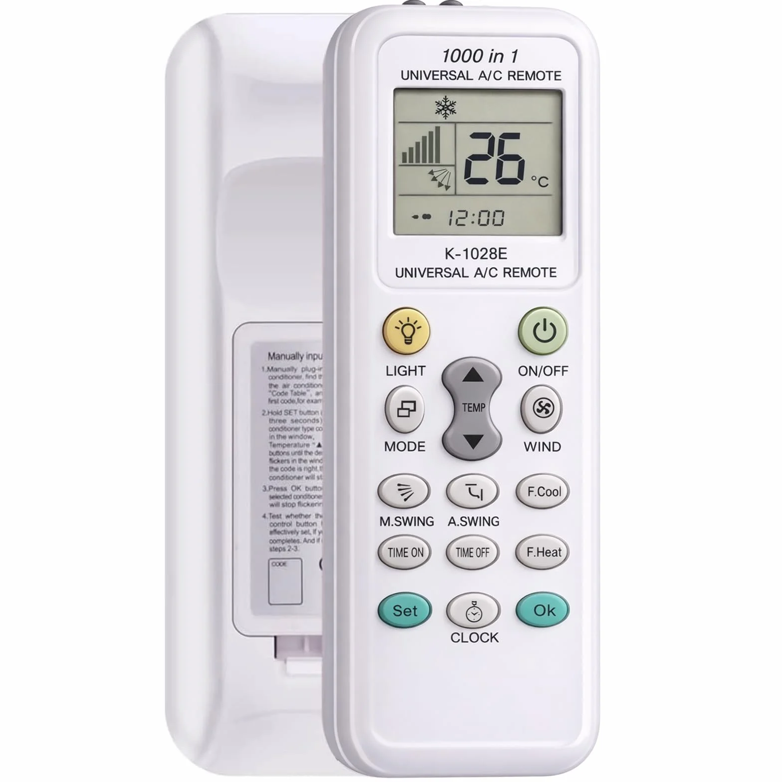 Mando Universal Aire Acondicionado K-1028E, Compatible con 1000 Marcas