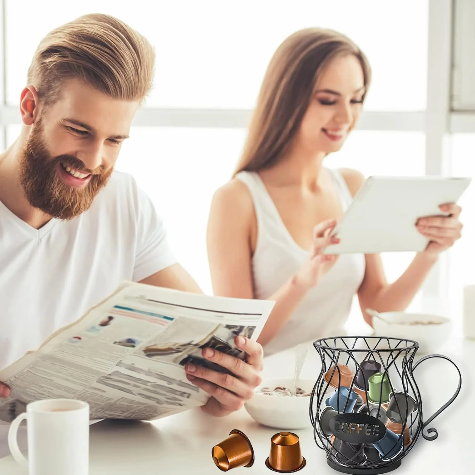 Cesta de Almacenamiento para Cápsulas de Café, Soporte de Expreso