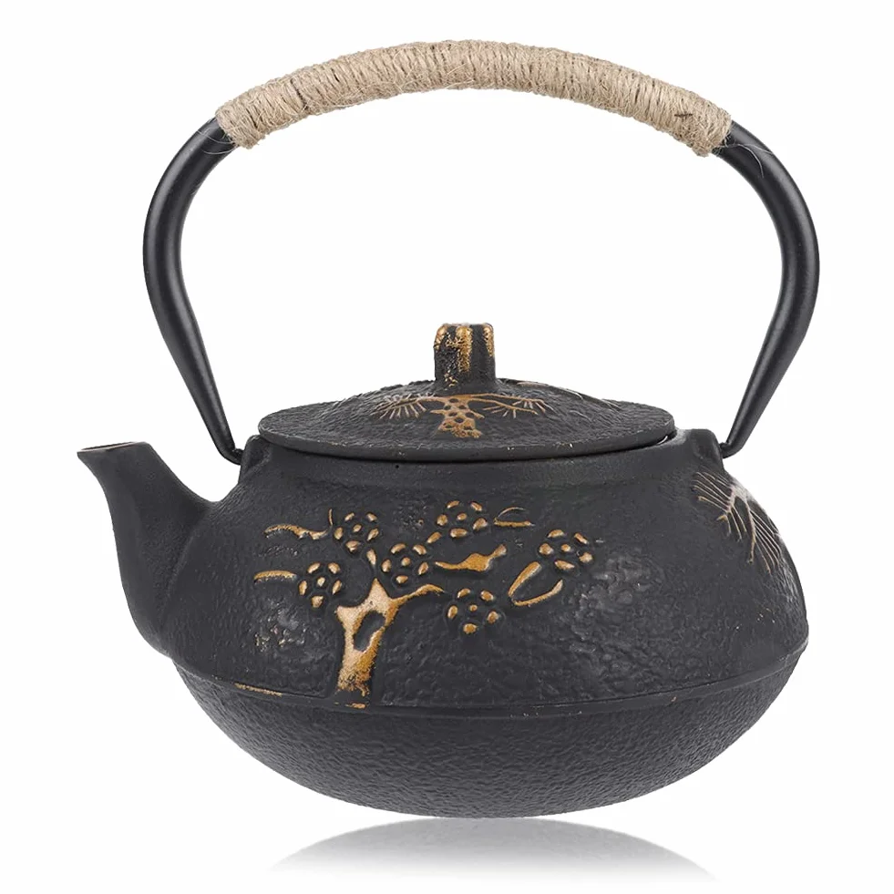 Tetera de 900 ml, Tetera de Hierro Fundido Resistente a la corrosión, Apta para Cocina de inducción o Estufa de Hierro Fundido, Regalo para Bebedores de té, Amigos y Familiares.