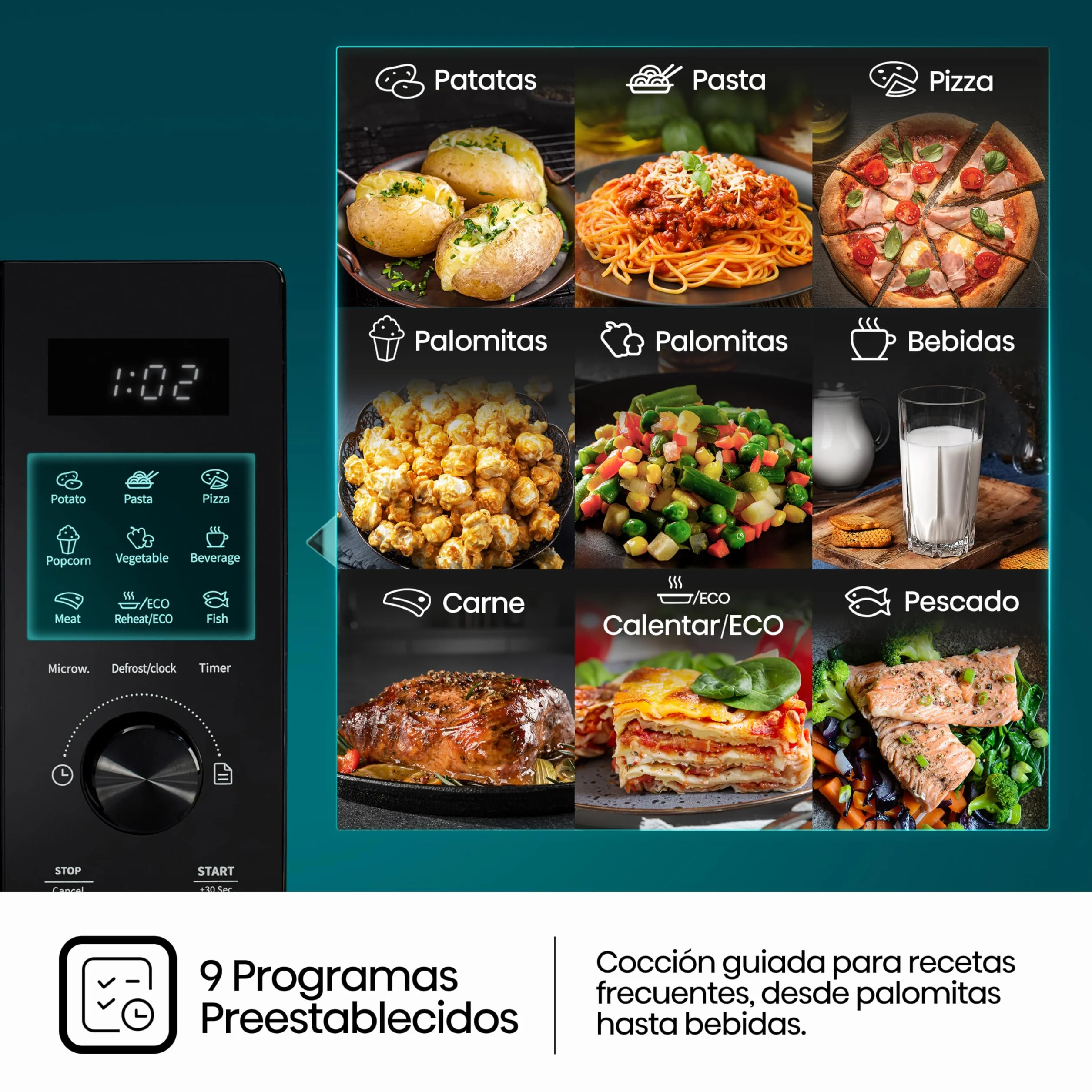 Hisense Microondas Digital con Grill 23L 800W Revestimiento Cerámico 10 Niveles de Potencia