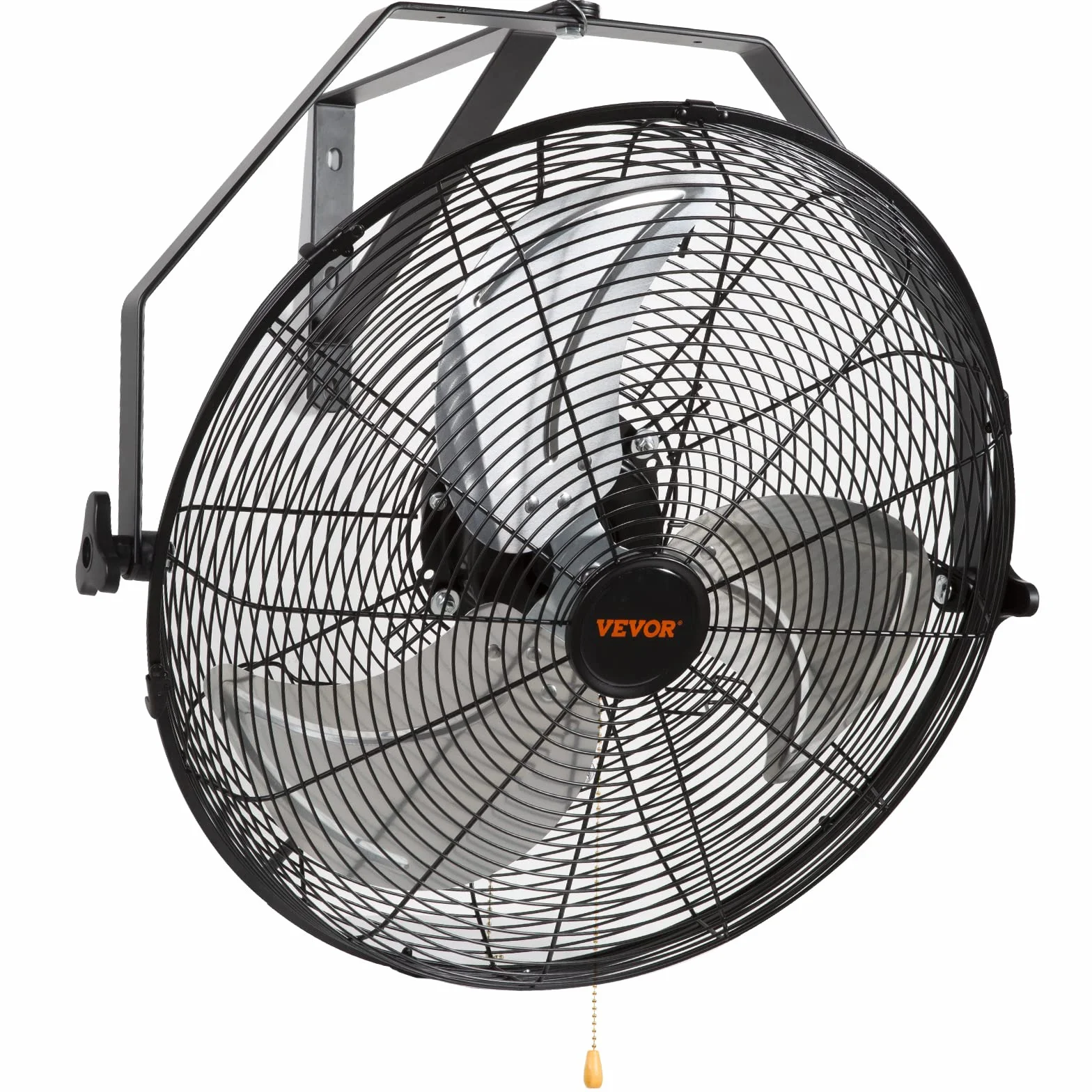 VEVOR Ventilador de Montaje en Pared, 44,6 cm, 3 Velocidades de Alta Velocidad Máx. 4150 CFM, Ventilador de Pared Industrial Oscilante Impermeable, Comercial o Residencial para Almacén, Patio, Negro
