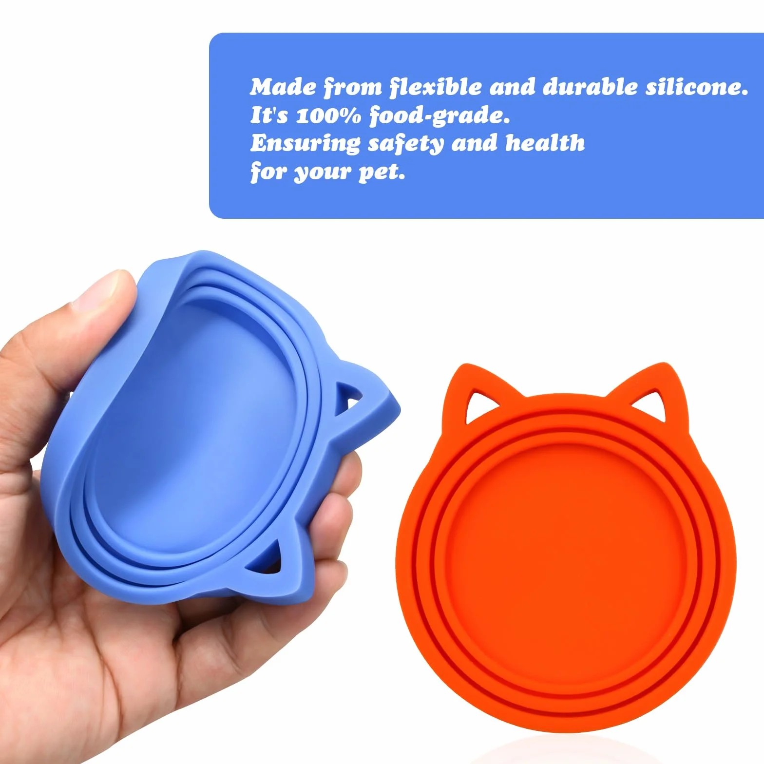 Paquete de 4 tapas de silicona para latas de comida para mascotas, sin BPA, se adapta a la mayoría de latas de comida de tamaño estándar