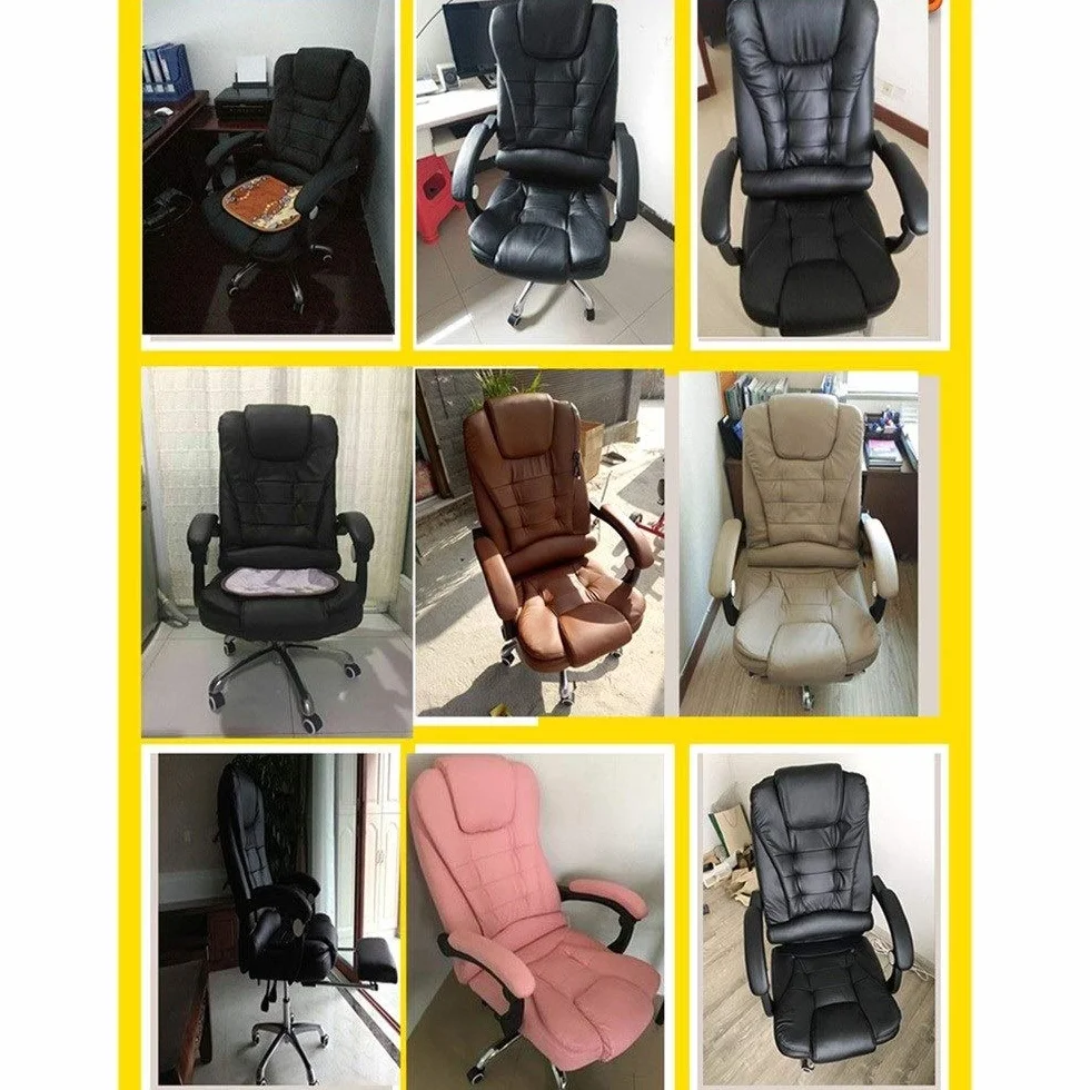 Silla de oficina ejecutiva ergonómica giratoria con piel sintética resistente, reposabrazos acolchados, soporte de cintura reclinable, hasta 330 libras